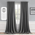 MIULEE Back Tab Grey Blackout Curtains 108 Inch Long 2 Panels Set by MIULEE