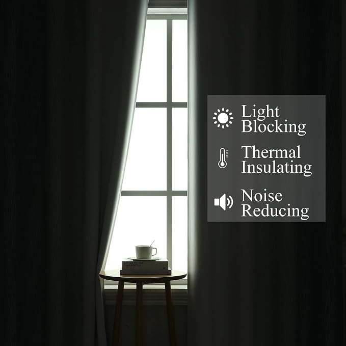 Estelar Textiler Stone Blue and Greyish White Ombre Blackout Curtains 90 Inch - Image 3