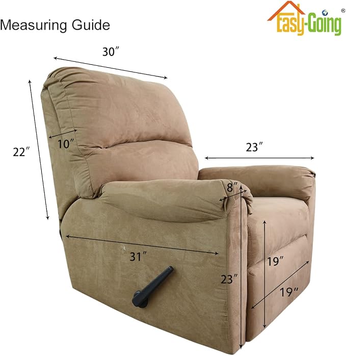 Easy-Going Reversible Couch Cover, Recliner 19 in, Chocolate/Chocolate | - Image 6