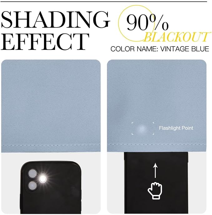 NICETOWN Vintage Blue Blackout Curtains - Image 7