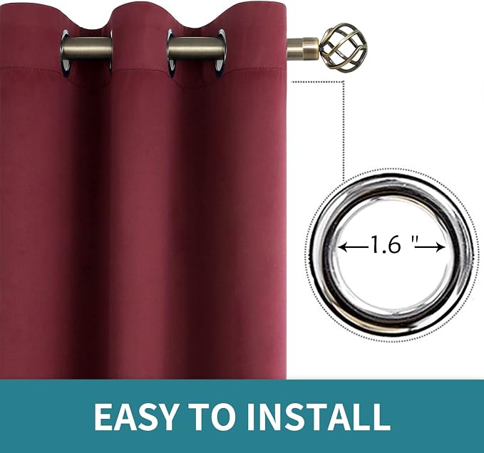 BGment Christmas Red Blackout Curtains - Image 5