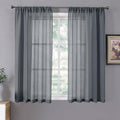 Tollpiz Sheer Curtains Linen Textured Bedroom Curtain Sheers Light Filtering by Tollpiz