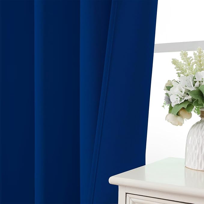 CUCRAF Royal Blue Blackout Curtains 84 inch Length 2 Panels Set, Rod Pocket - Image 6