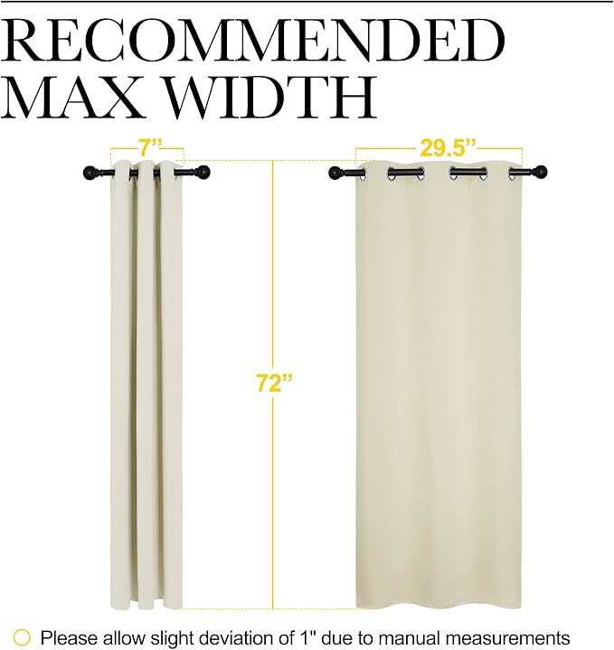 NICETOWN Blackout Curtains for Bedroom, 72 inches Long Curtains & Drapes for - Image 6