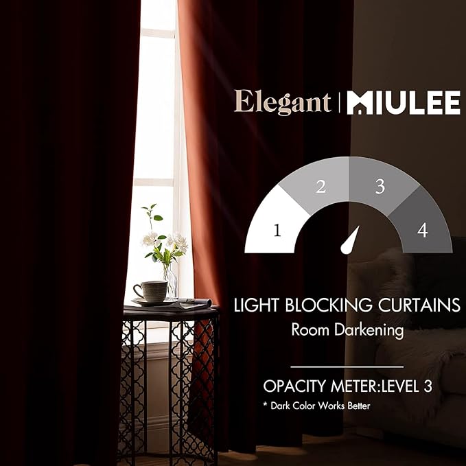 MIULEE Blackout Curtains for Fall Bedroom Living Room Thermal Insulated Room - Image 2