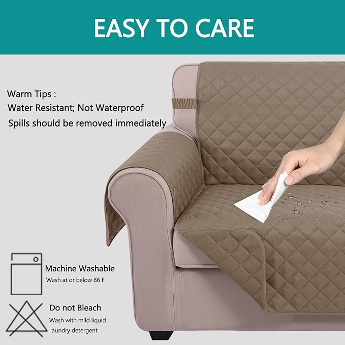 U-NICE HOME Recliner Chair Covers Reversible Quilted Water Repellent Pet - Image 4
