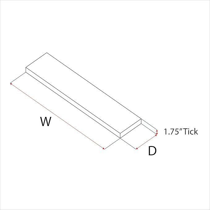 URBANDI, Rustic Floating Shelves, Set of 2, Hidden Bracket, Solid Wood, Heavy Duty, Wall Mounted Shelves, (Grey, 36Wx8D)