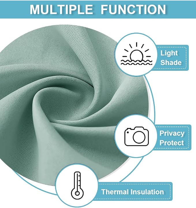 RYB HOME Kitchen Blackout Curtains Over Sink 36 inch Length, Rod Pocket Summer - Image 7
