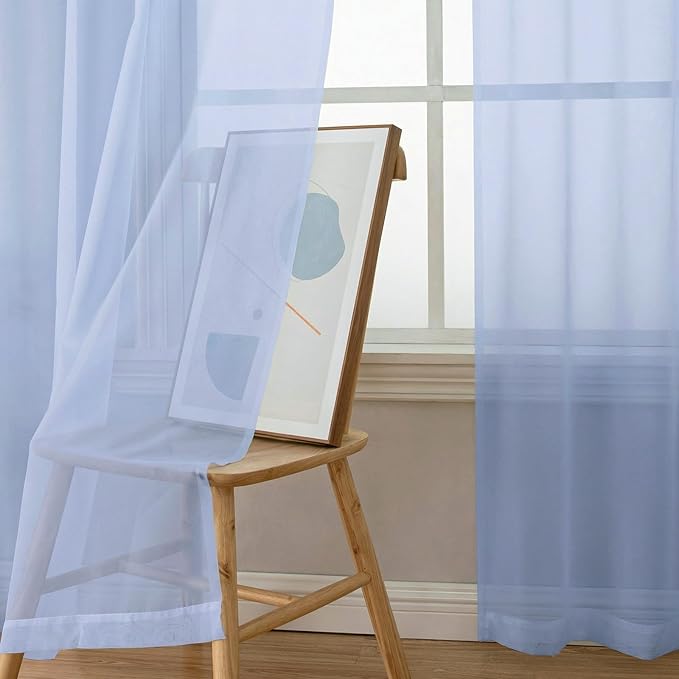 OWENIE Sheer Curtains 78 Inches Long 2 Panels Set - Image 5