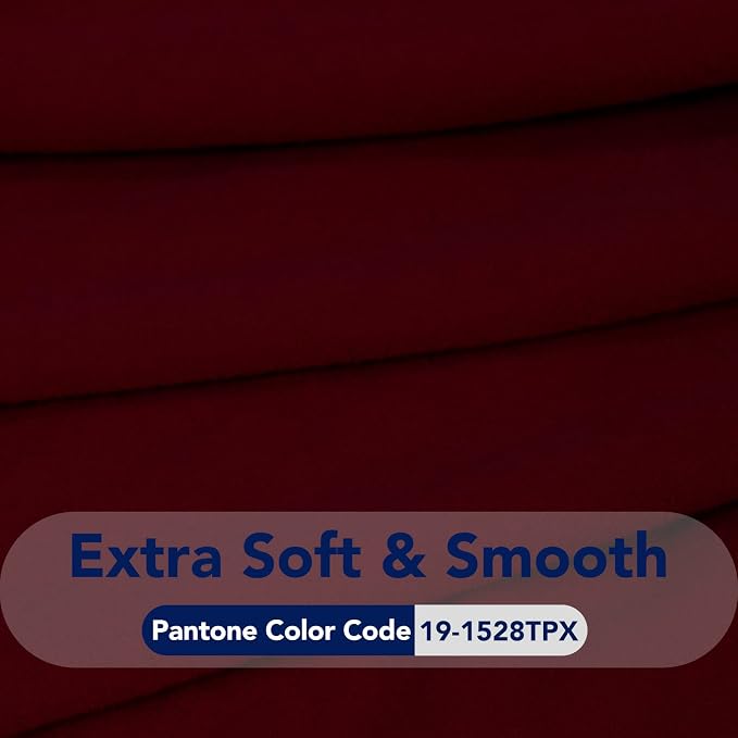 PureFit Stretch Oversized Couch Covers Fleece Sofa Slipcovers Wine | 1-Piece - Image 5