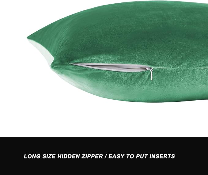 GIGIZAZA Mint Turquoise Velvet Decorative Throw Pillow Covers - Image 3