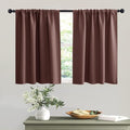 RYB HOME Short Chocolate Brown Blackout Curtains by RYBHOME