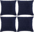 Fancy Homi 4 Packs Navy Blue Decorative Throw Pillow Covers 20x20 Inch by Fancy+Homi