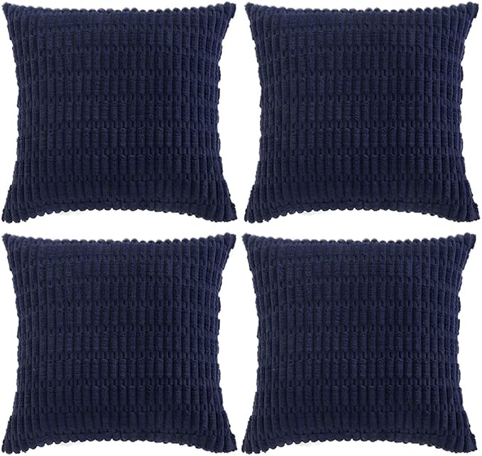 Fancy Homi 4 Packs Navy Blue Decorative Throw Pillow Covers 20x20 Inch by Fancy+Homi