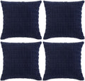 Fancy Homi 4 Packs Navy Blue Decorative Throw Pillow Covers 22x22 Inch by Fancy+Homi