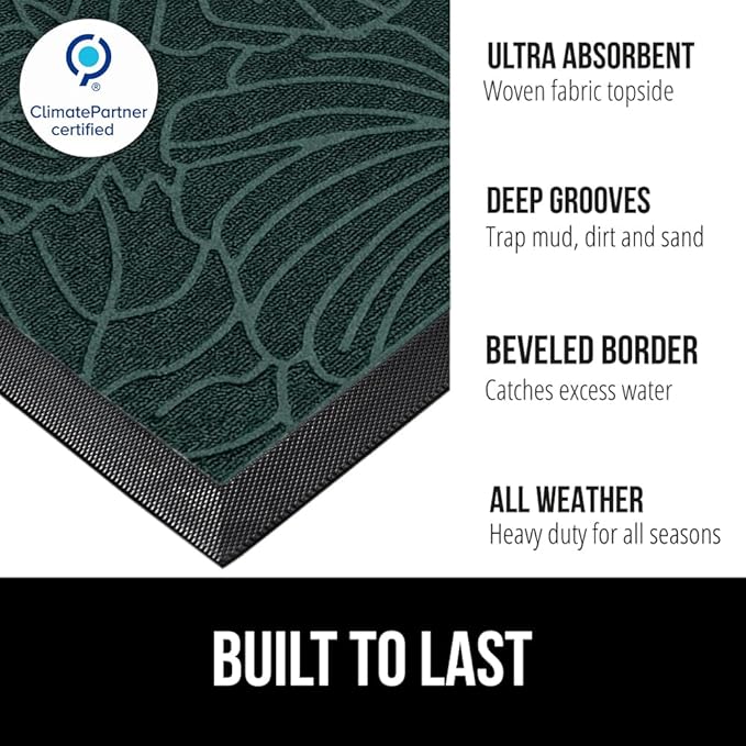 GORILLA GRIP 100% Waterproof All-Season WeatherMAX Doormat, US Designed Natural - Image 2