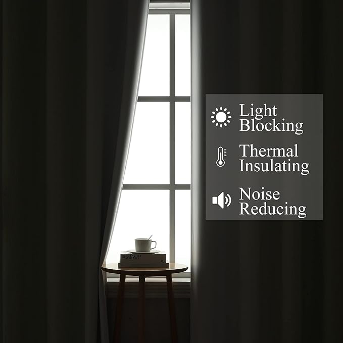 Estelar Textiler Sage Green and Greyish White Blackout Curtains 72 Inch Length - Image 3