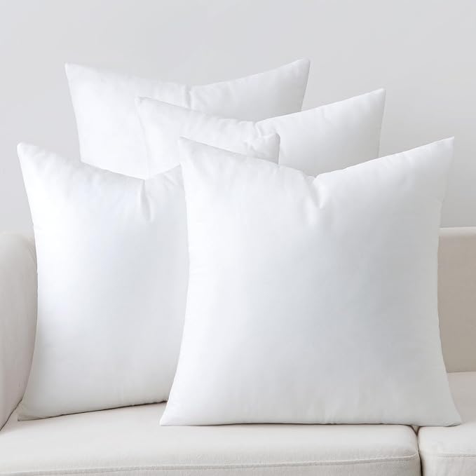MIULEE Pillow Insert 20x20 Inch Set of 4, Decorative Square Throw Pillow Inserts by MIULEE