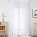 White Sheer Curtains for Windows 108 inches Long 2 Panels Set, Soft Lightweight by Home