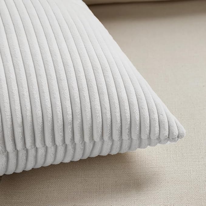Fancy Homi 2 Packs White Lumbar Decorative Throw Pillow Covers 16x32 Inch - Image 5