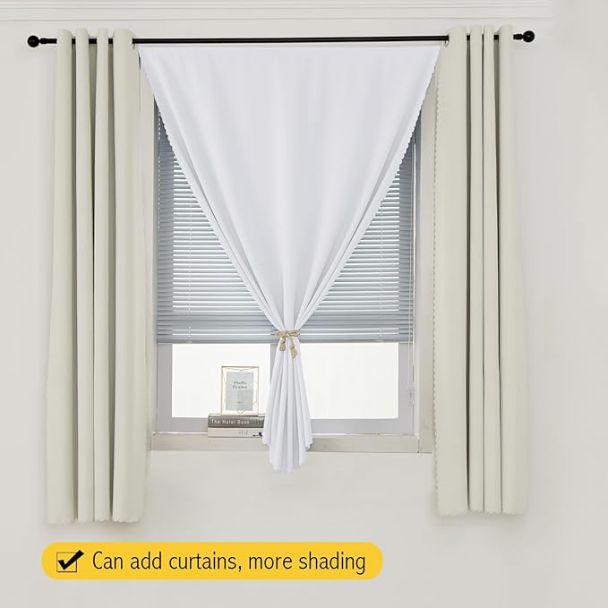 Thermal Blackout Curtains with Self Adhesive Tape No Rod No Drill Easy Install - Image 8