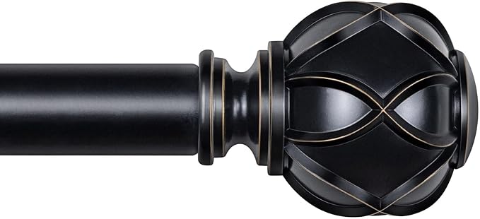 KAMANINA Curtain Rods for Windows 48 to 84 Inch, 7/8 Inch Single Decorative by KAMANINA