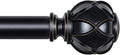 KAMANINA 1 Inch Extra Long Curtain Rod 140 to 195 Inches Black Heavy Duty by KAMANINA