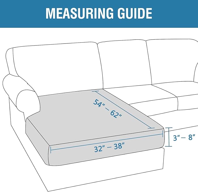 H.VERSAILTEX Velvet Stretch Individual Chaise Cover Sectional Couch Covers for L Shaped Sofa Both Left/Right Furniture Protector Seat Cushion Sofa Cover (1 Piece Chaise Cover, Black)