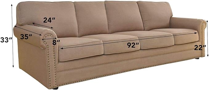 Easy-Going Stretch 4 Seater Oversized Sofa Couch Cover Sand | 1-Piece Extra - Image 5