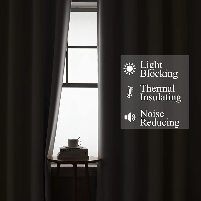 Estelar Textiler Full Room Darkening Blackout Curtains 72 Inch Length 2 Panels - Image 3