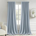 MIULEE Light Blue Back Tab Blackout Curtains 52x96 Inch Long 2 Panels Set | Rod by MIULEE