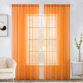 MIULEE Orange Fall Sheer Curtains 54 X 72 Inches, 2 Panels | Solid Color by MIULEE