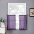 Tollpiz Sheer Tier Curtain Linen Textured Half Kitchen Curtains Sheer Light by Tollpiz