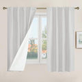 Short Window Linen Curtains 48 Inch Length 2 Panels, Light Grey | 100% Blackout by LAMIT