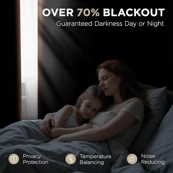 Joydeco Blackout Curtains 90 inch Long 2 Panels Set, Thermal Insulated Long - Image 4