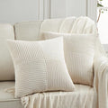 Fancy Homi 2 Packs Cream Samll Decorative Throw Pillow Covers 12x12 Inch by Fancy+Homi