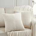 Fancy Homi 2 Packs Cream Euro Decorative Throw Pillow Covers 28x28 Inch by Fancy+Homi
