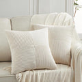 Fancy Homi 2 Packs Cream Euro Decorative Throw Pillow Covers 28x28 Inch by Fancy+Homi