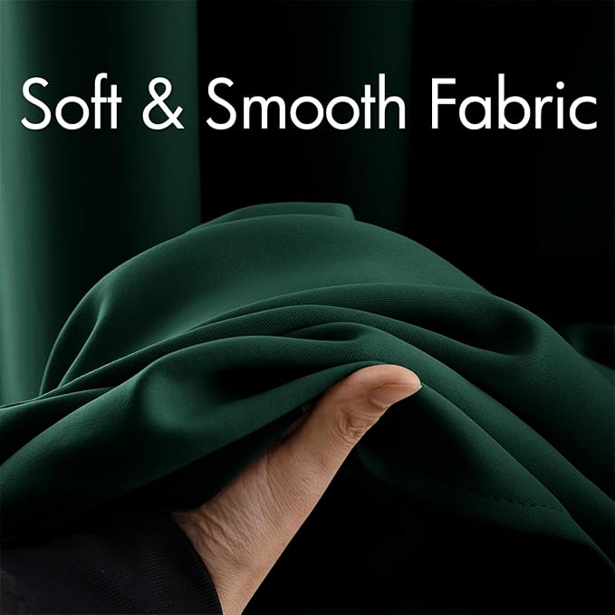 MIULEE Christmas Dark Green Blackout Curtains - Image 3
