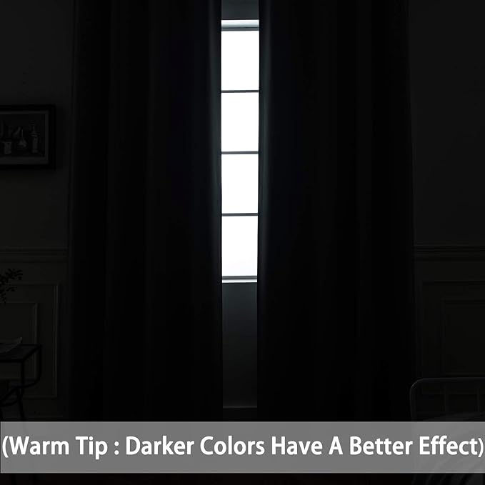 Yakamok Room Darkening Curtains 52x96 inch Long Chocolate Brown-Bedroom | 2 - Image 3