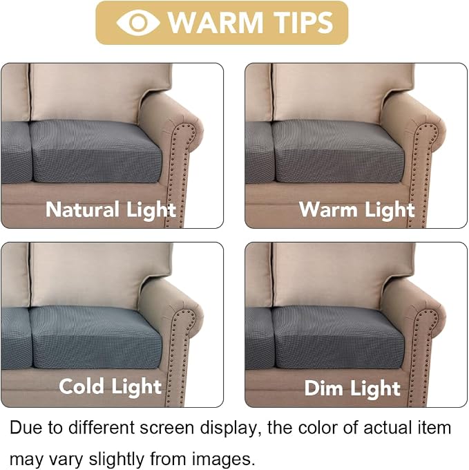 H.VERSAILTEX High Stretch Individual Seat Cushion Covers 3 Pack Thick Jacquard - Image 3