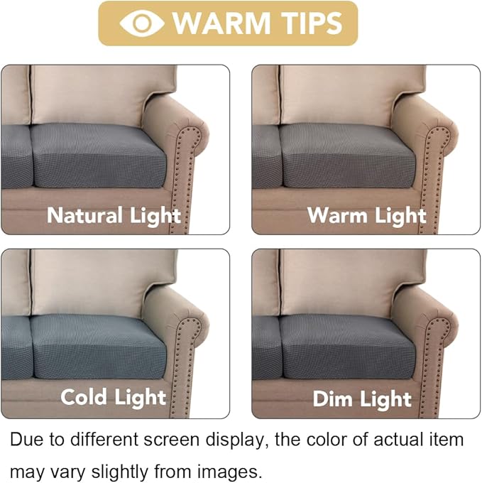 H.VERSAILTEX Super Stretch Individual Seat Cushion Covers Sofa Covers Couch - Image 7