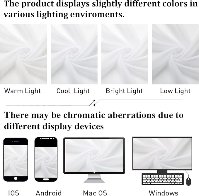 White Sheer Curtains 48 Inch Length 2 Pcs, Light Filtering Voile Bathroom - Image 7