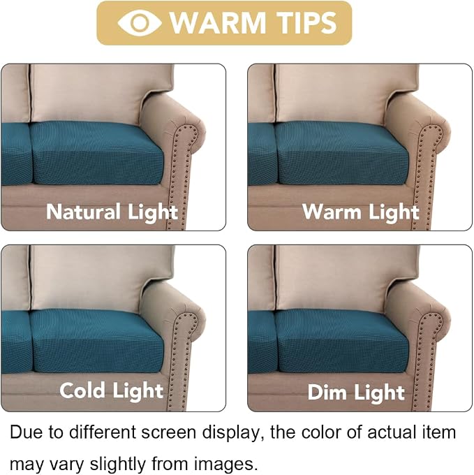 H.VERSAILTEX High Stretch Couch Cushion Covers, Chair Sofa Seat Slipcovers - Image 3