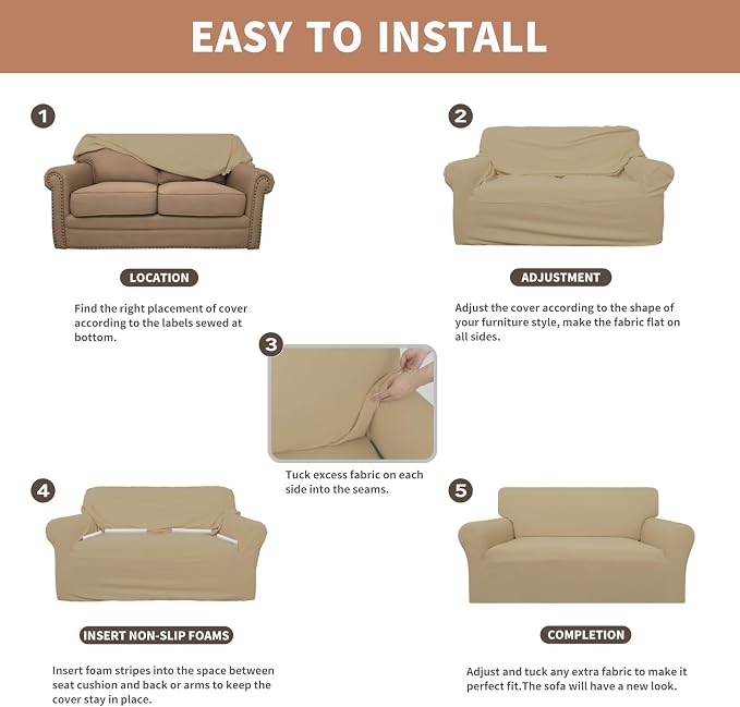 Easy-Going 100% Waterproof Couch Cover, Dual Waterproof Sofa Cover, Stretch - Image 5