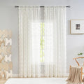 YJ YANJUN Vintage Lace Curtains 80 Inch Length Victorian Floral Cream Sheer by YJYANJUN
