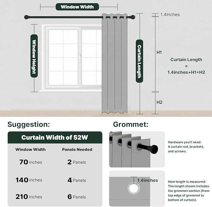 H.VERSAILTEX Linen Curtains Nickel Grommet Natural Linen Semi-Sheer Curtains 2 - Image 8