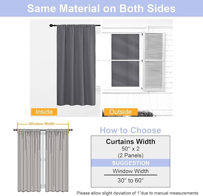 Simplebrand Ava Grey Blackout Curtains - Image 9