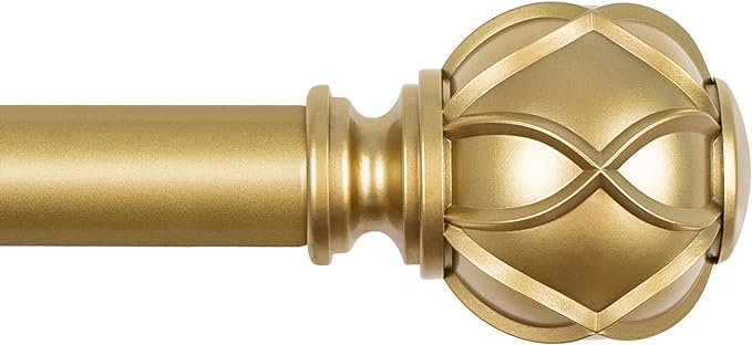KAMANINA Curtain Rods for Windows 66 to 120 Inch, 7/8 Inch Gold Heavy Duty by KAMANINA