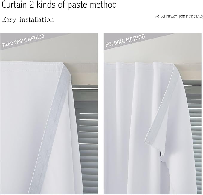 Stick On Blackout Curtains No Drill Required Self Adhesive Window Coverings - Image 6